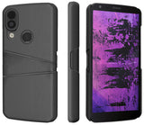 Vegan Leather Credit Card Slot Wallet Case Slim Cover for CAT S62 PRO Phone