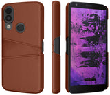 Vegan Leather Credit Card Slot Wallet Case Slim Cover for CAT S62 PRO Phone