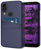 Vegan Leather Credit Card Slot Wallet Case Slim Cover for CAT S62 PRO Phone