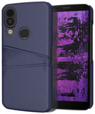 Vegan Leather Credit Card Slot Wallet Case Slim Cover for CAT S62 PRO Phone