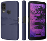 Vegan Leather Credit Card Slot Wallet Case Slim Cover for CAT S62 PRO Phone