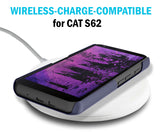 Vegan Leather Credit Card Slot Wallet Case Slim Cover for CAT S62 PRO Phone