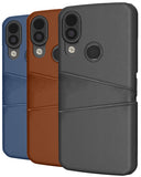 Vegan Leather Credit Card Slot Wallet Case Slim Cover for CAT S62 PRO Phone