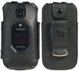 Black Leather Case Belt Clip for Kyocera DuraXV Extreme DuraXE Epic DuraXA EQUIP