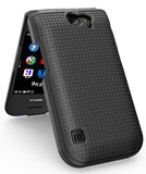 Grid Texture Hard Case Cover and Belt Clip Holster for Nokia 2720 V Flip Phone