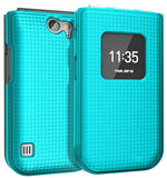 Grid Texture Hard Case Cover and Belt Clip Holster for Nokia 2720 V Flip Phone