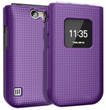Grid Texture Hard Case Cover and Belt Clip Holster for Nokia 2720 V Flip Phone