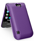 Grid Texture Hard Case Cover and Belt Clip Holster for Nokia 2720 V Flip Phone