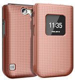 Grid Texture Hard Case Cover and Belt Clip Holster for Nokia 2720 V Flip Phone