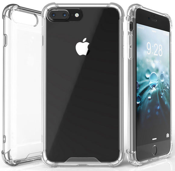 AQUAFLEX ANTI-SHOCK BUMPER CASE COVER CLEAR HARD BACK FOR APPLE iPHONE 7/8 PLUS