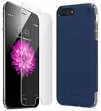 PureGear DualTek Pro Navy Blue Case + Tempered Glass for iPhone 7 Plus, 8 Plus