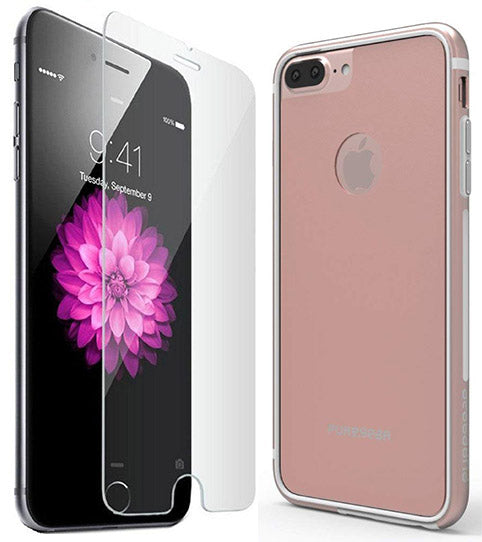 Rose Gold GlassBak 360 Case Tempered Glass for iPhone Plus/7