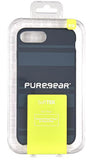 PureGear Blue SOFT-TEK Case + Tempered Glass for iPhone 8 Plus/7 Plus/6 Plus