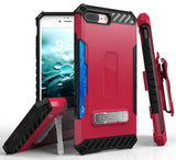 TRI-SHIELD RUGGED CASE + BELT CLIP HOLSTER STRAP STAND FOR APPLE iPHONE 7/8 PLUS