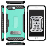 TRI-SHIELD RUGGED CASE CREDIT CARD SLOT COVER + STRAP FOR iPHONE 8 PLUS, 7PLUS