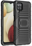 Rugged Case w/ Ring Stand and Screen Protector for Samsung Galaxy A12 5G - Black