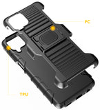 Rugged Case w/ Ring Stand and Screen Protector for Samsung Galaxy A12 5G - Black