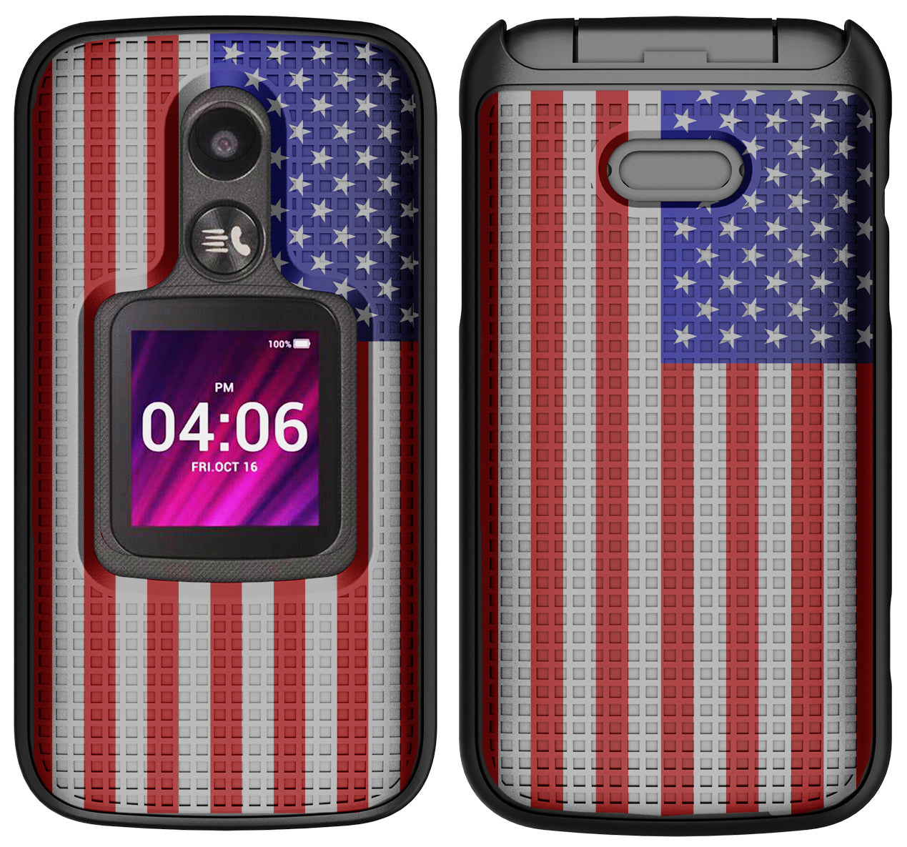 Grid Case Slim Hard Shell Cover for Alcatel MyFlip 2 Phone, TCL My Flip 2 A406DL Black Grid Case Slim Hard Shell Cover for Alcatel MyFlip 2 Phone, TCL My Flip 2 A406DL Black