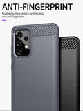 Matte Carbon Fiber TPU Gel Skin Case Cover for Samsung Galaxy A52 5G Phone