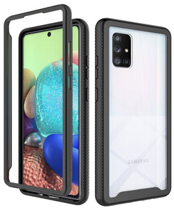 Black Rugged Case Clear Acrylic Hard Back for Verizon Samsung Galaxy A71 5G UW