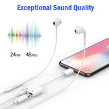 Listen/Charge Lightning 3.5mm Stereo Adapter for iPhone X XR Xs Max 7 8 Plus