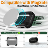 Magnetic Rugged Case for Airpods 4 (Stand + Lanyard + Clip + Cleaning Kit)