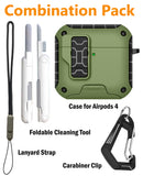 Magnetic Rugged Case for Airpods 4 (Stand + Lanyard + Clip + Cleaning Kit)