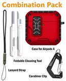 Magnetic Rugged Case for Airpods 4 (Stand + Lanyard + Clip + Cleaning Kit)