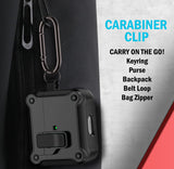 Secure Lock Rugged Case for Airpods Pro 3 (Lanyard + Clip + Cleaning Kit)