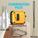Secure Lock Rugged Case for Airpods Pro 3 (Lanyard + Clip + Cleaning Kit)