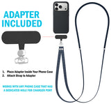 Crossbody Phone Strap Double Lanyard with Universal Adapter for Case