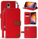 MAGNETIC FLAP WALLET CASE STAND + STRAP for LG Aristo 2 Plus, Tribute Dynasty