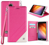 WALLET CREDIT CARD SLOT CASE + WRIST STRAP for LG Aristo 2 Plus, Tribute Dynasty