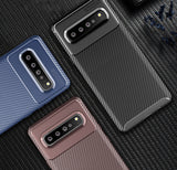 Carbon Fiber Flex TPU Gel Skin Case Slim Cover for Samsung Galaxy S10 5G SM-G977