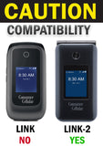 Grid Case Hard Shell Cover and Belt Clip Holster for Link II Flip Phone, Link 2