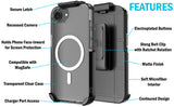 Case & Belt Clip Holster for iPhone 17e 16e (Compatible with Magsafe) - Clear