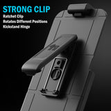 Black Ratchet Belt Clip Holster for iPhone 17 (made to fit most cases)