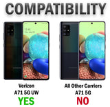 Black Rugged Case Clear Acrylic Hard Back for Verizon Samsung Galaxy A71 5G UW