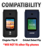 Grid Texture Case Slim Hard Cover for Cingular Flip IV 4 Phone, Cricket Debut