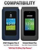 Black Vegan Leather Case Belt Clip for Cingular Flex 2 Phone Debut Flex BLU Flex
