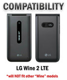 Hard Case Cover and Belt Clip Holster Combo for LG Wine 2 LTE Flip Phone LM-Y120