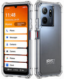 Hybrid Case Anti-Shock Cover for Consumer Cellular Iris Connect 2 Phone - Clear