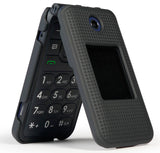 Grid Texture Case Slim Hard Cover for Cingular Flip IV 4 Phone, Cricket Debut