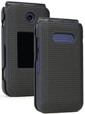 Grid Texture Case Slim Hard Cover for Cingular Flip IV 4 Phone, Cricket Debut