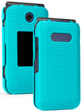 Grid Texture Case Slim Hard Cover for Cingular Flip IV 4 Phone, Cricket Debut