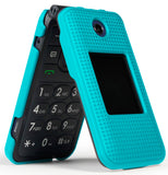 Grid Texture Case Slim Hard Cover for Cingular Flip IV 4 Phone, Cricket Debut