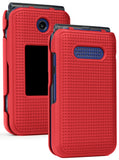 Grid Texture Case Slim Hard Cover for Cingular Flip IV 4 Phone, Cricket Debut