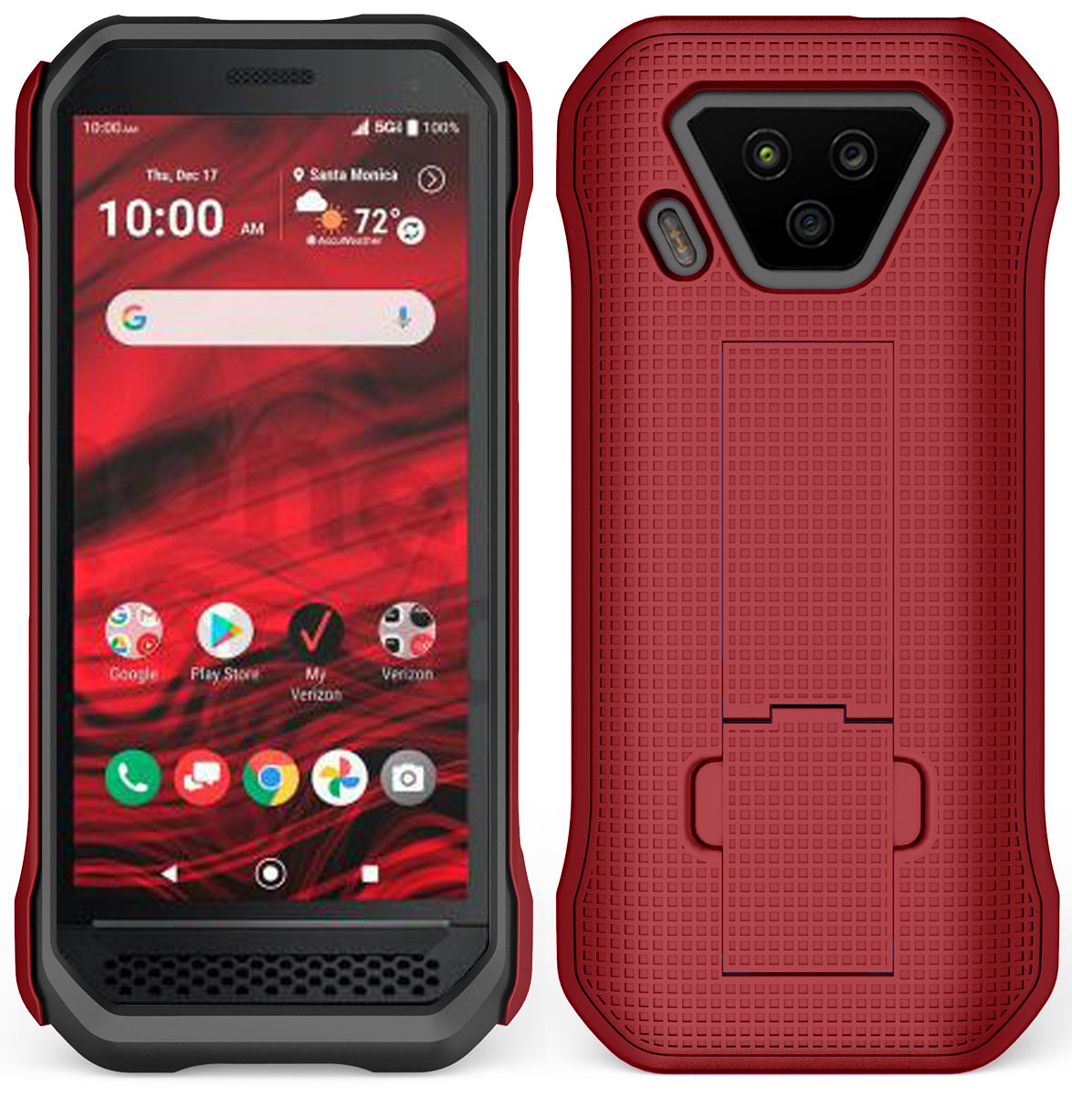Slim Hard Shell Case Cover with Kickstand for Verizon Kyocera DuraForce Ultra 5G Black