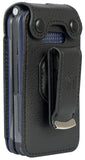 Black Vegan Leather Case Belt Clip for AT&T Cingular Flex 2 Phone (Debut Flex)