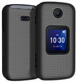 Grid Case Hard Cover and Belt Clip Holster for Alcatel Go Flip 4, TCL FLIP Pro